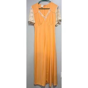Vintage Joni Blair of California Maxi Dress with Lace Sleeves size 14 (modern 8)